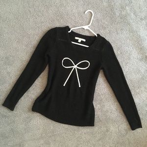 LC Lauren Conrad Black Bow Tie Sweater